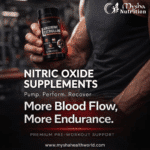 Hand holding Mysha Nutrition L-Arginine & L-Citrulline nitric oxide supplement