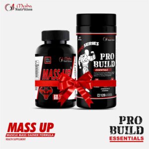 Mass Up + ProBuild Essentials Combo – Muscle-Gain Capsules for Lean Mass & Recovery
