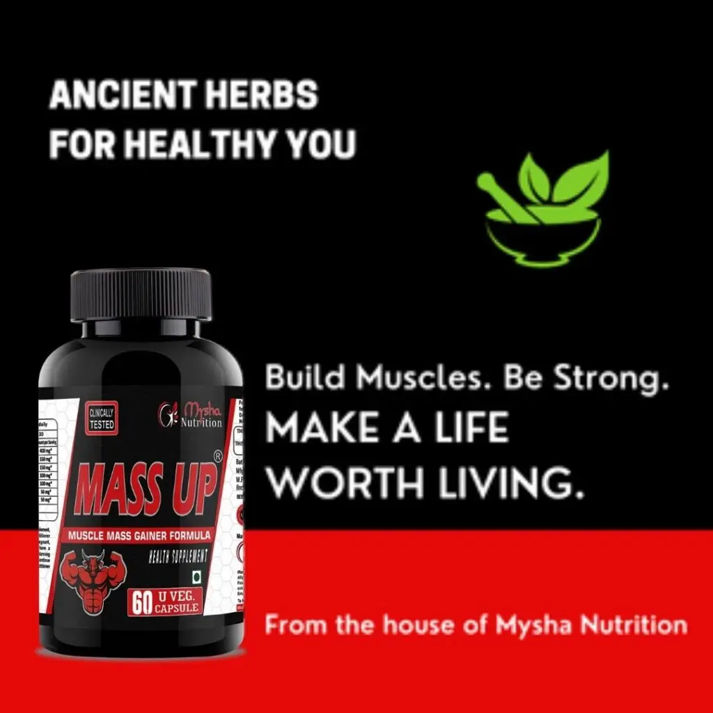 Mass UP supplement made with ancient standardized herbal extracts