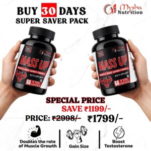 Mysha Nutrition Mass Up 30 Days Super Saver Pack muscle mass gainer capsules