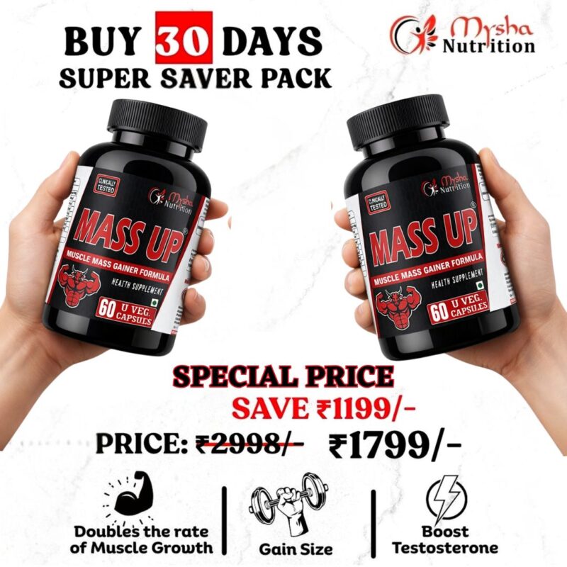 Mysha Nutrition Mass Up 30 Days Super Saver Pack muscle mass gainer capsules