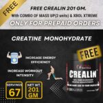 Free Crealin Creatine Monohydrate 201g with Mass UP & XBOL Combo – Mysha Nutrition