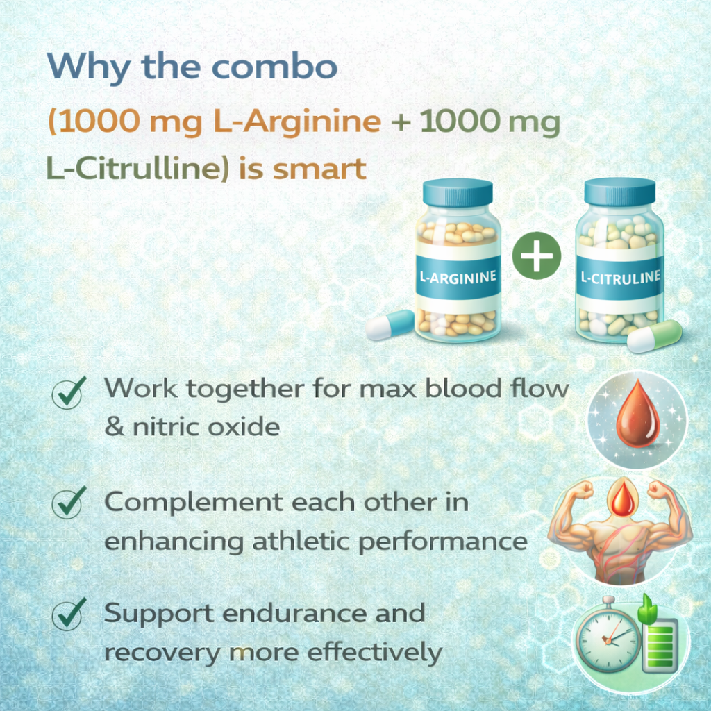 1000 mg L-Arginine + 1000 mg L-Citrulline combo
